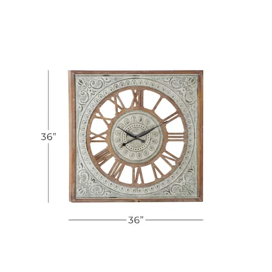 Brown Farmhouse Wood Wall Clock